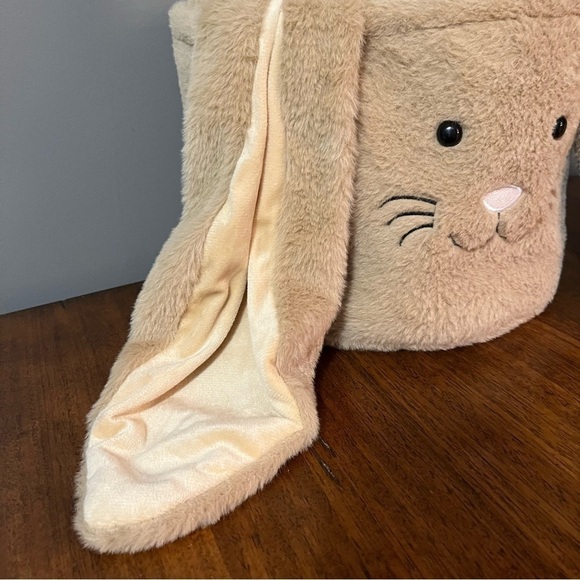 Plush Easter Bunny Basket Easter Basket for Kids Easter Egg Hunt Basket - Picture 14 of 14